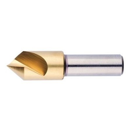 MORSE Countersink, Series 1754, 34 Body Dia, 234 Overall Length, Round Shank, 12 Shank Dia, 1 Flut 25663